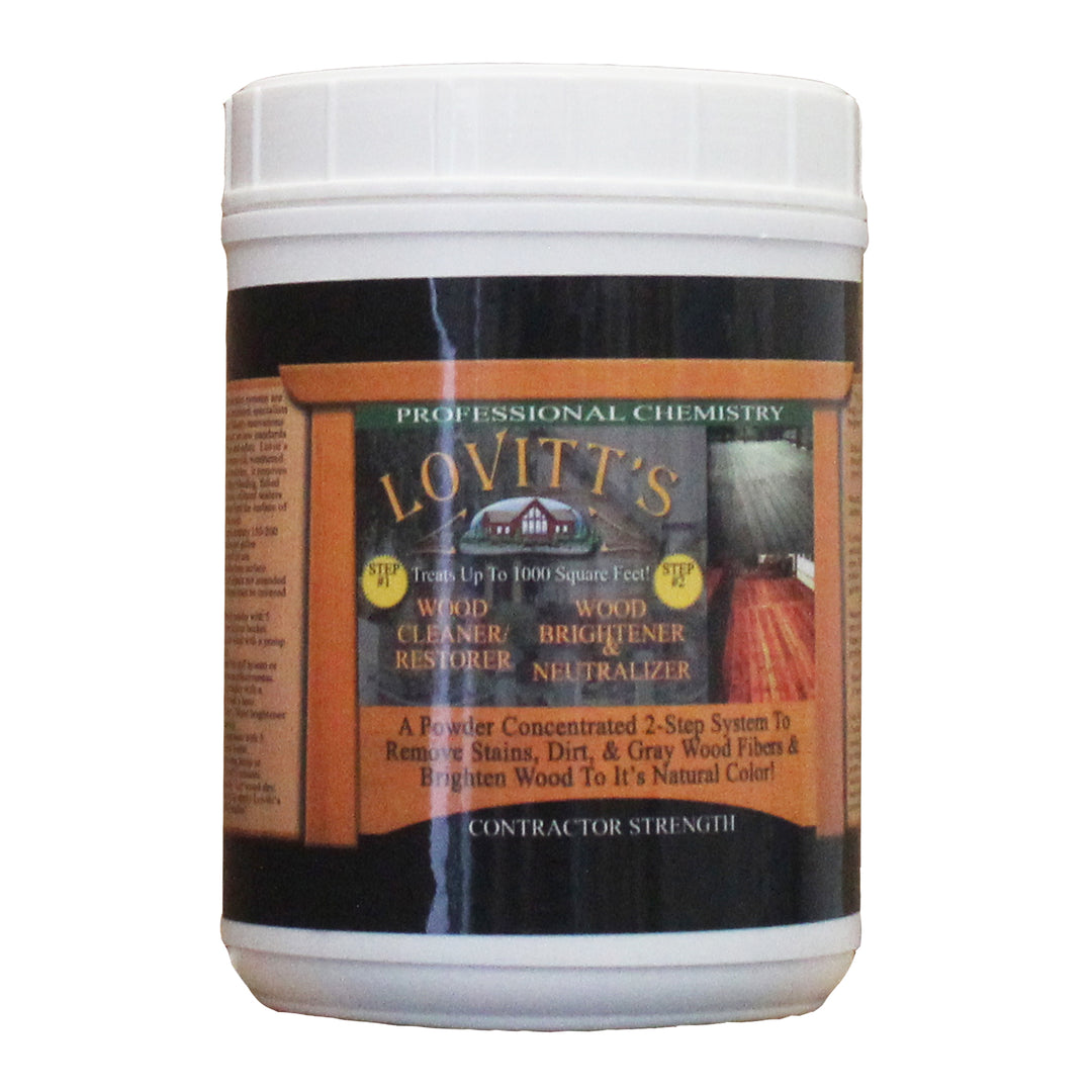 Lovitt's Wood Cleaner & Brightener Kit restores up to 1000 SF