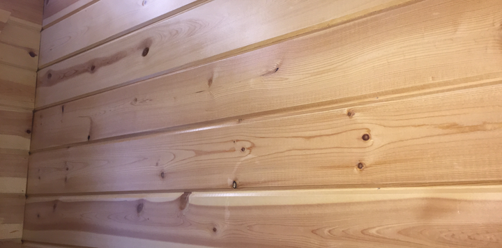 Wood wall finished with Lovitt's Platinum Interior Finish