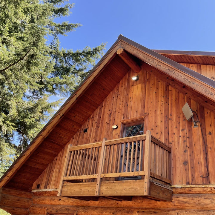 Cedar Siding with 2 coats of Lovitt's Emerald Gold in Honey color